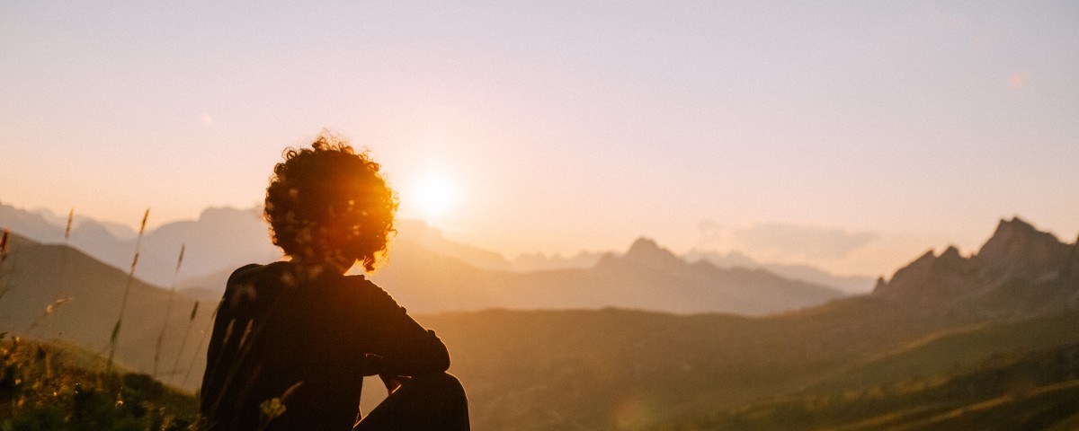 Lady watching sunset